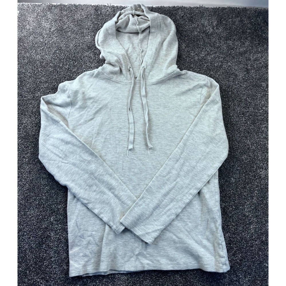 Vox Populi Hooded Long Sleeve Pullover Sweatshirt Medium Gray 60% Cotton 40% Pol